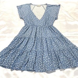 Urban Outfitters Blue Floral Ruffle Dress Women Size XS / S